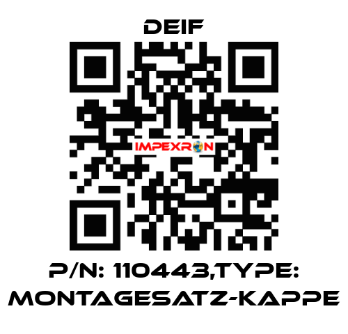 P/N: 110443,Type: MONTAGESATZ-KAPPE Deif