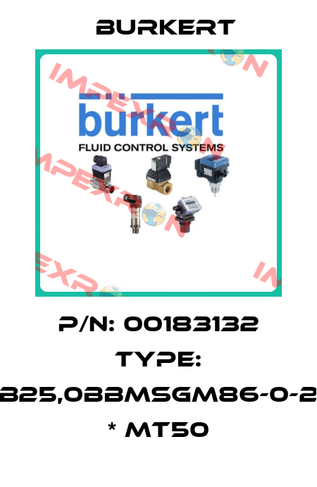 p/n: 00183132 type: 5282-00-B25,0BBMSGM86-0-230/56-08 * MT50 Burkert