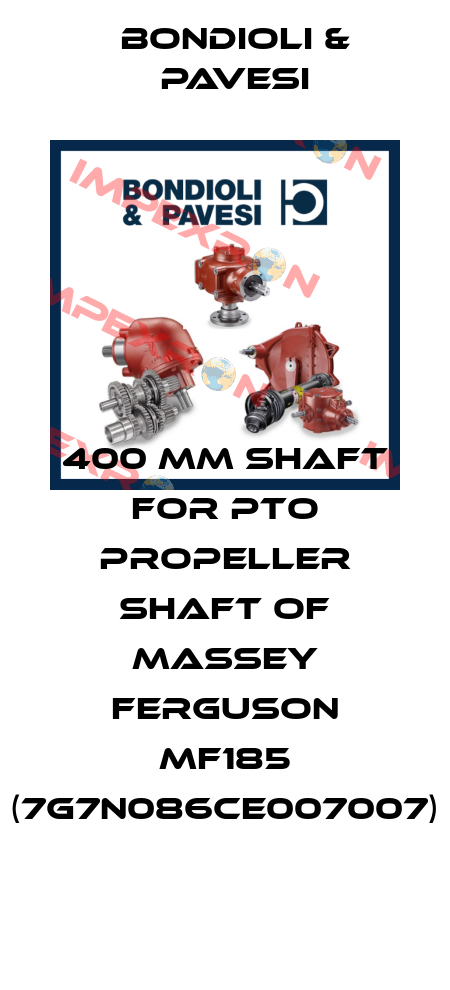 400 mm shaft for PTO propeller shaft of Massey Ferguson MF185 (7G7N086CE007007) Bondioli & Pavesi