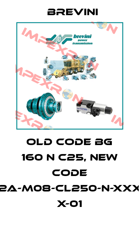 old code BG 160 N C25, new code BG-S-160-2A-M08-CL250-N-XXXX-000-XX X-01 Brevini
