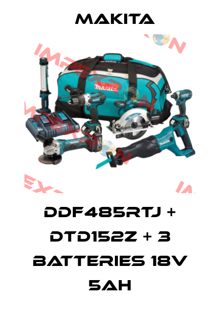 DDF485RTJ + DTD152Z + 3 Batteries 18V 5Ah Makita
