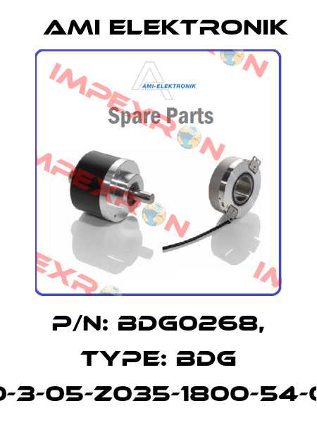 P/N: BDG0268, Type: BDG 9210-3-05-Z035-1800-54-0.7M Ami Elektronik