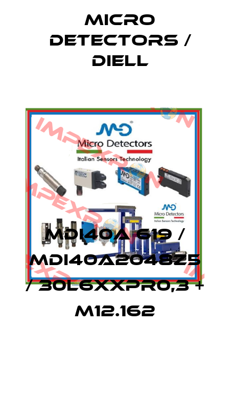 MDI40A 619 / MDI40A2048Z5 / 30L6XXPR0,3 + M12.162
 Micro Detectors / Diell