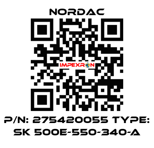 P/N: 275420055 Type: SK 500E-550-340-A NORDAC