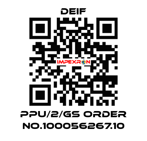 PPU/2/Gs ORDER No.100056267.10 Deif
