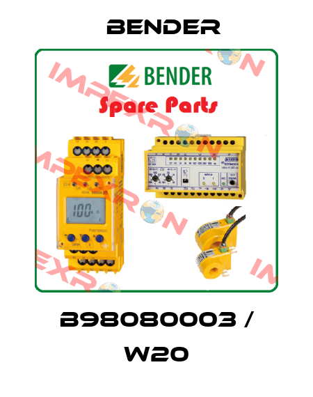B98080003 / W20 Bender