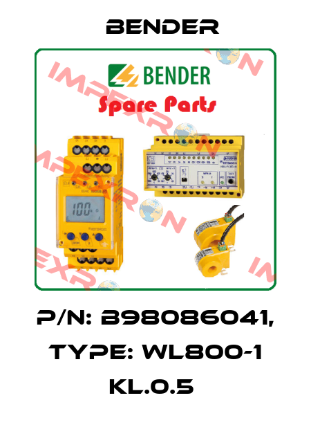 p/n: B98086041, Type: WL800-1 KL.0.5  Bender