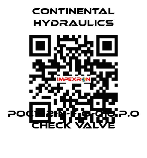 POC1-12-N-F-O-010 P.O CHECK VALVE Continental Hydraulics