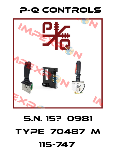 S.N. 15?  0981 TYPE  70487  M 115-747  P-Q Controls