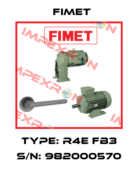 Type: R4E FB3 S/N: 982000570 Fimet