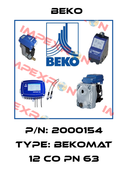 P/N: 2000154 Type: BEKOMAT 12 CO PN 63 Beko