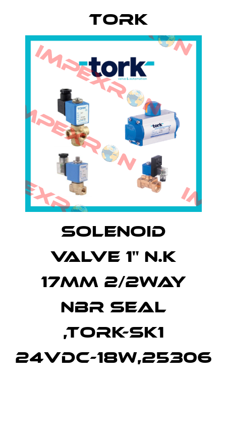 SOLENOID VALVE 1" N.K 17MM 2/2WAY NBR SEAL ,TORK-SK1 24VDC-18W,25306  Tork