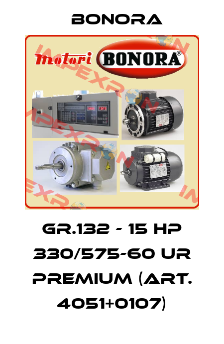 GR.132 - 15 HP 330/575-60 UR PREMIUM (Art. 4051+0107) Bonora