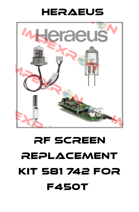  RF screen replacement kit 581 742 for F450T  Heraeus