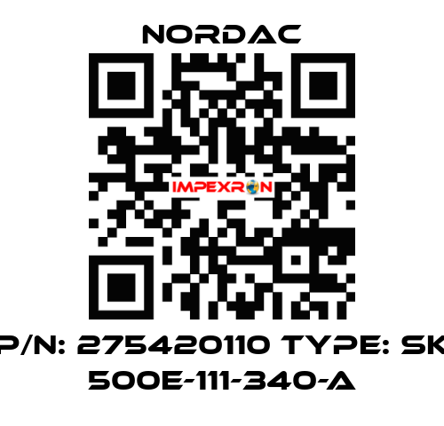 P/N: 275420110 Type: SK 500E-111-340-A NORDAC