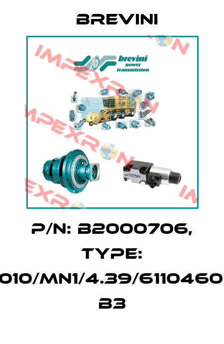P/N: B2000706, Type: EM1010/MN1/4.39/61104601521 B3 Brevini