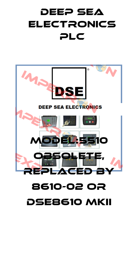 model:5510 obsolete, replaced by 8610-02 or DSE8610 MKII DEEP SEA ELECTRONICS PLC