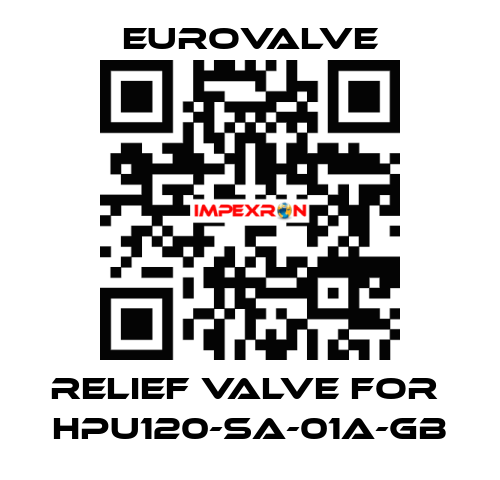 Relief valve for  HPU120-SA-01A-GB Eurovalve