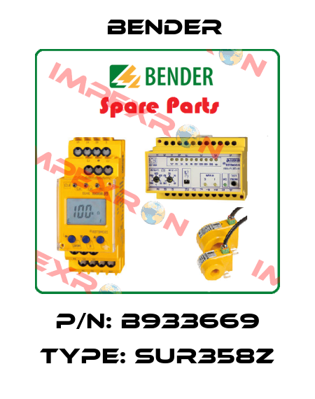 P/N: B933669 Type: SUR358Z Bender
