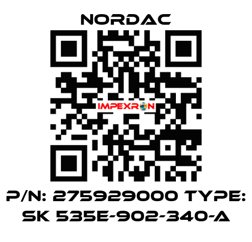 P/N: 275929000 Type: SK 535E-902-340-A NORDAC