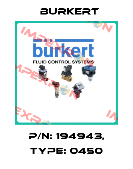 P/N: 194943, Type: 0450 Burkert