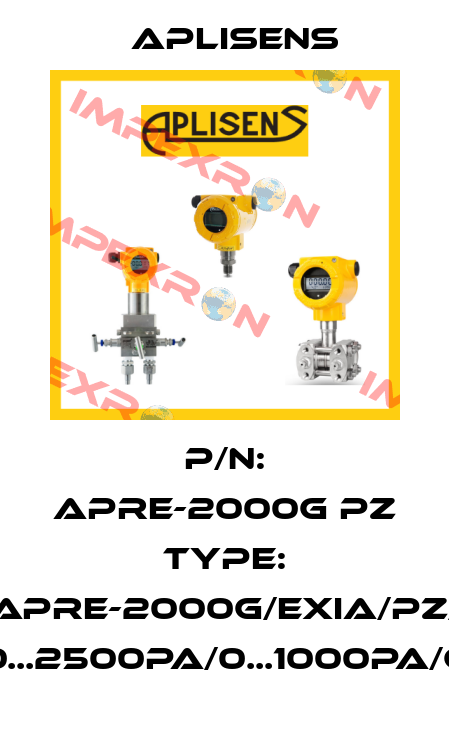 p/n: APRE-2000G PZ type: APRE-2000G/Exia/PZ/ 0...2500Pa/0...1000Pa/C Aplisens