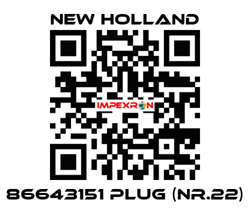 86643151 plug (Nr.22) New Holland