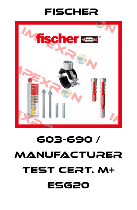 603-690 / MANUFACTURER TEST CERT. M+ ESG20 Fischer
