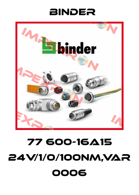 77 600-16A15 24V/1/0/100NM,VAR 0006 Binder