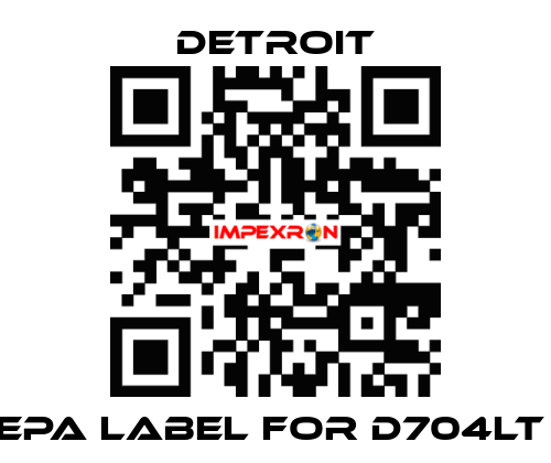 Epa label for D704LT  Detroit