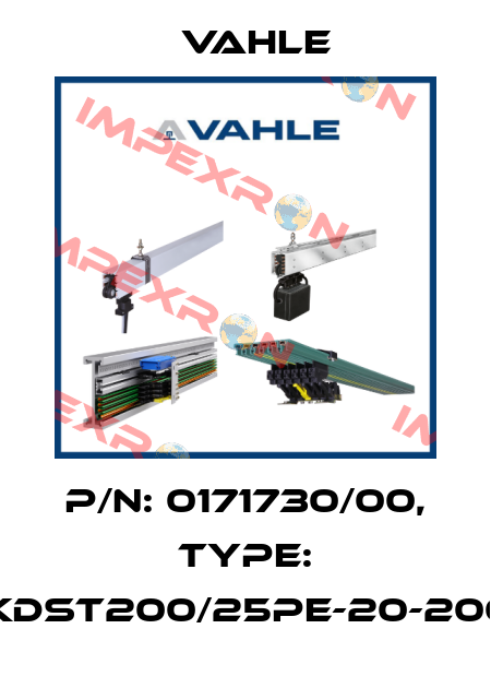 P/n: 0171730/00, Type: SA-KDST200/25PE-20-2000-H Vahle