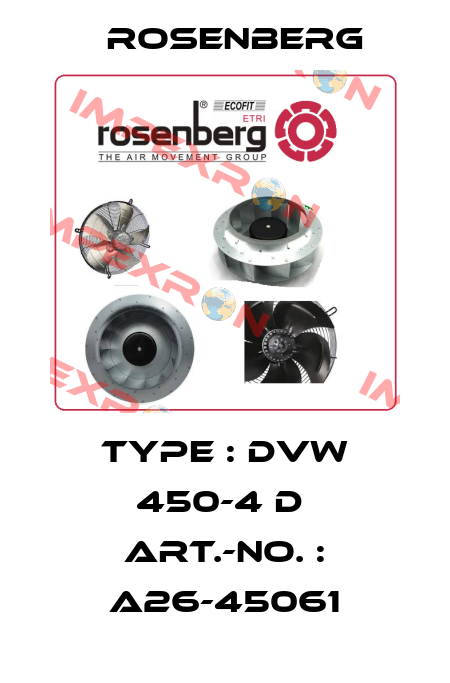 TYPE : DVW 450-4 D  ART.-NO. : A26-45061 Rosenberg