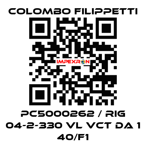 PC5000262 / RIG 04-2-330 VL VCT DA 1 40/F1 Colombo Filippetti