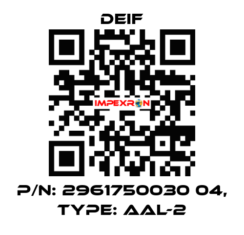 p/n: 2961750030 04, Type: AAL-2 Deif