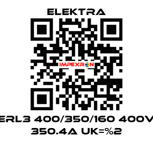 ERL3 400/350/160 400V 350.4A Uk=%2 ELEKTRA