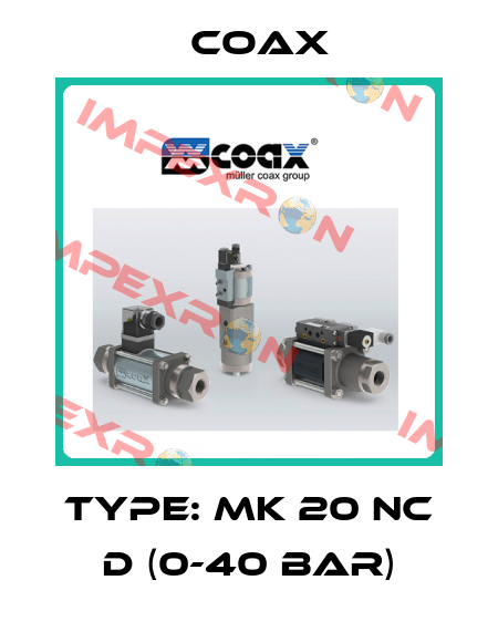 Type: MK 20 NC d (0-40 bar) Coax