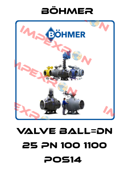 VALVE BALL=DN 25 PN 100 1100 POS14  Böhmer