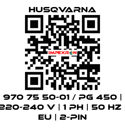 970 75 50-01 / PG 450 | 220-240 V | 1 ph | 50 Hz | EU | 2-pin Husqvarna