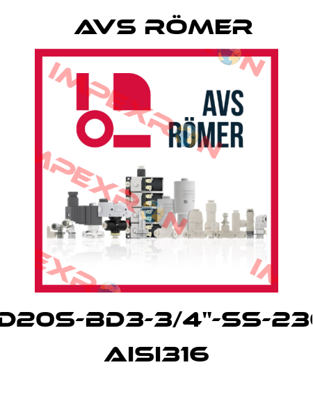 KLD20S-BD3-3/4"-SS-230V AISI316 Avs Römer