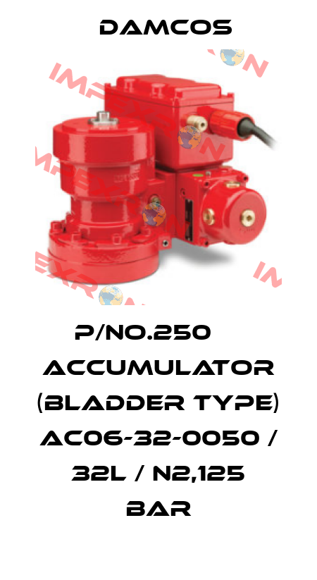 P/No.250     ACCUMULATOR (BLADDER TYPE) AC06-32-0050 / 32L / N2,125 BAR Damcos