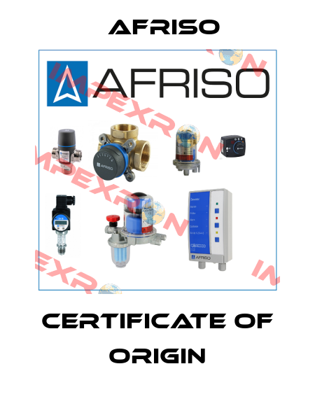 Certificate of origin Afriso
