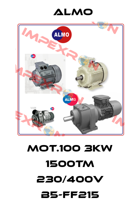 MOT.100 3KW 1500TM 230/400V B5-FF215 Almo