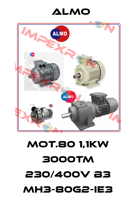 MOT.80 1,1KW 3000TM 230/400V B3 MH3-80G2-IE3 Almo
