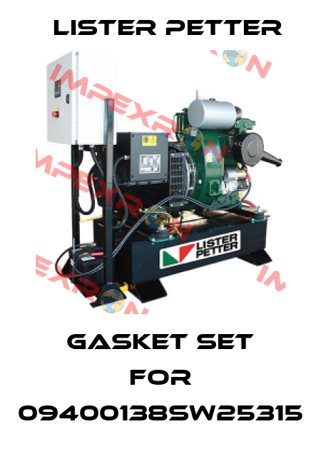 Gasket set for 09400138SW25315 Lister Petter