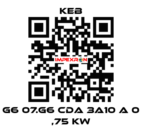 G6 07.G6 CDA 3a10 A 0 ,75 KW KEB
