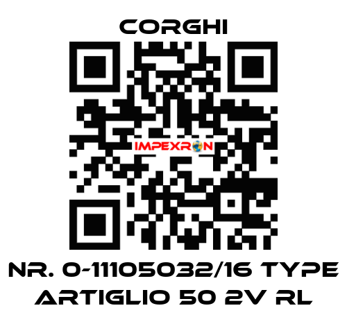 Nr. 0-11105032/16 Type ARTIGLIO 50 2V RL Corghi