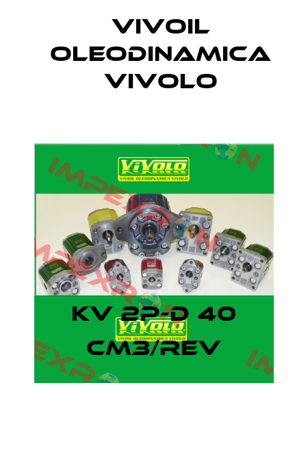 KV 2P-D 40 cm3/rev Vivoil Oleodinamica Vivolo