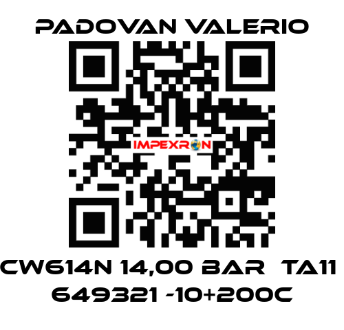 CW614N 14,00 BAR  TA11  649321 -10+200C PADOVAN VALERIO