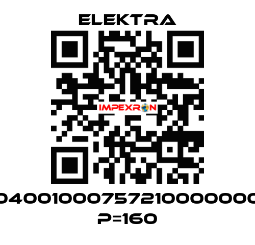 04001000757210000000 P=160 ELEKTRA