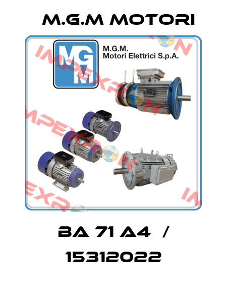 BA 71 A4  / 15312022 M.G.M MOTORI